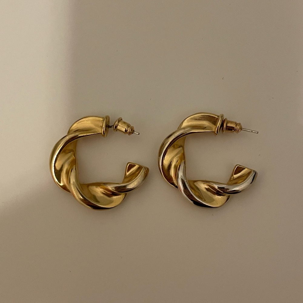 Anthropologie gold chunky hoops